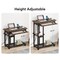 Rolling C Table with Charging Station, Mobile Side Table for Sofa and Bed
